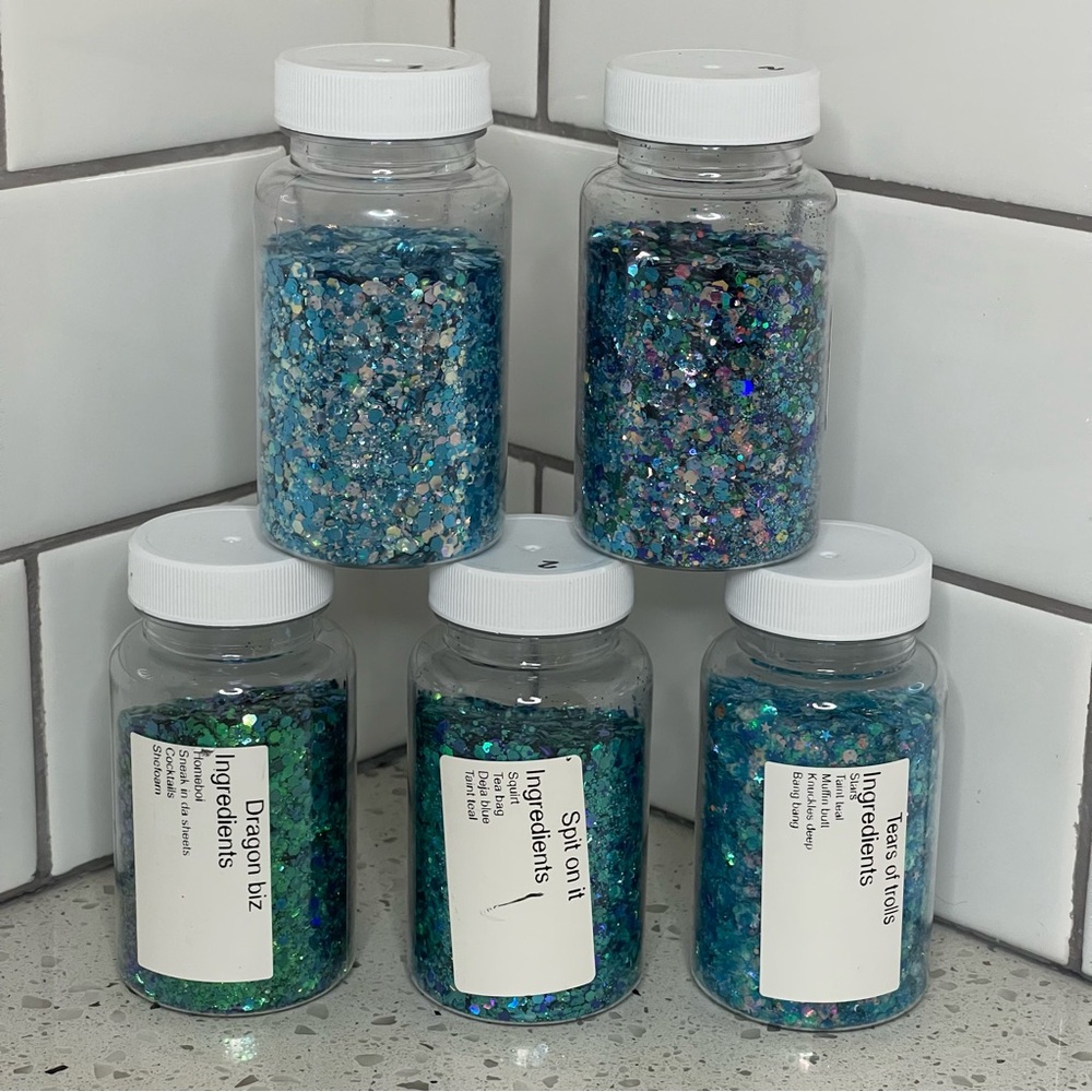 Bottles of Glitter - Blue & Green - Picture 2 of 2